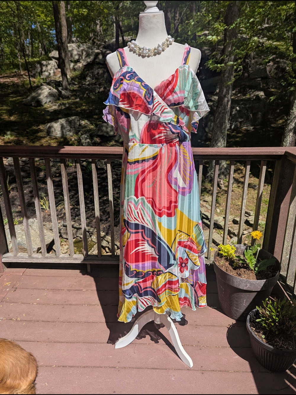 Wallis Multicolor Floral Ruffle Midi Dress